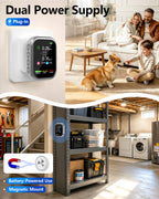 Radon Detector for Home and Basement, ±10% Accuracy, 6H First Reading | 3-in-1 Radon, Temp & Humidity, 3.5-in IPS Display, Wall Plug-In & Magnetic Mount, Audible & Visual Alerts, 385-Day History